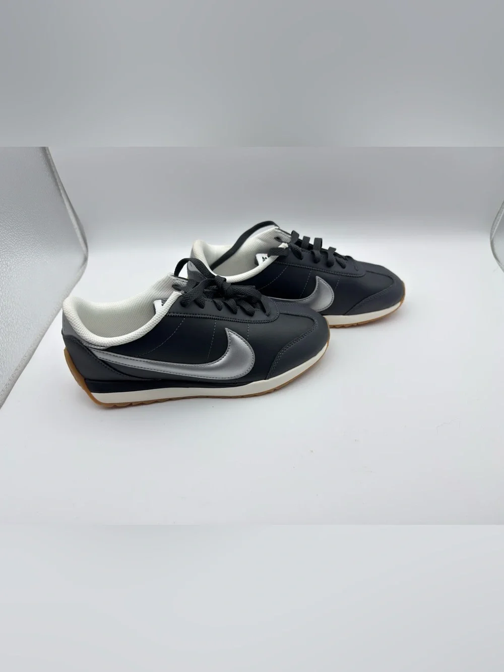 Nike Cortez Black and Silver Classic Low-Top Sneakers